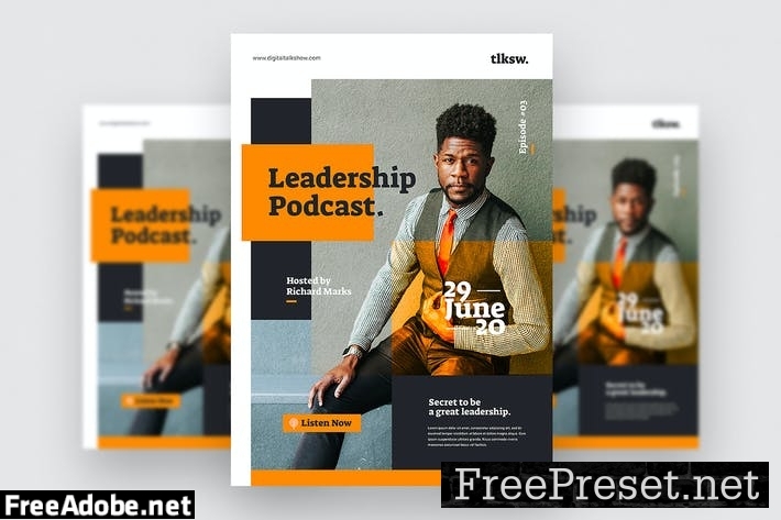 Podcast Leadership - Flyer Template QJQ6W9E