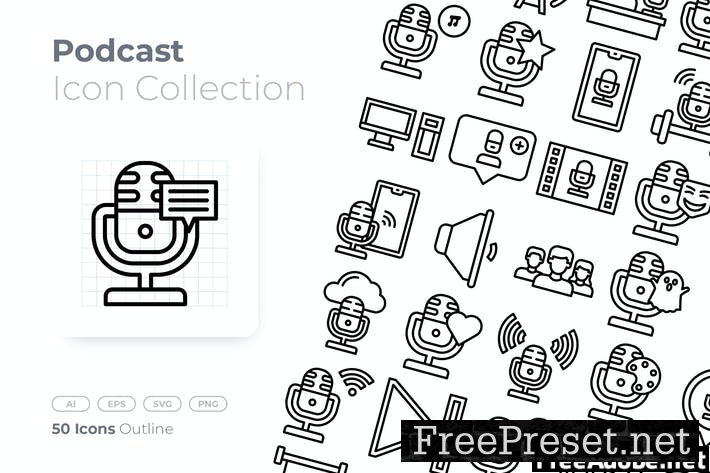 Podcast Outline Icon B656P2A