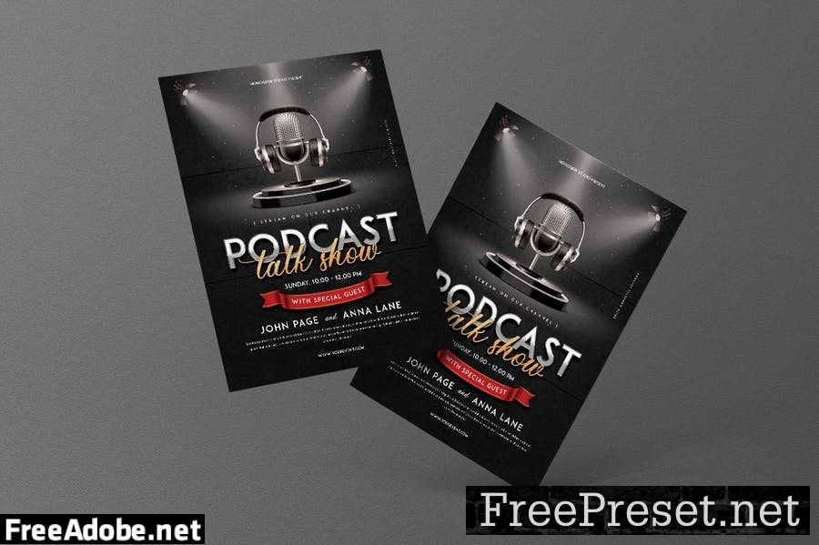 Podcast Talkshow Flyer Set AJXBZAM