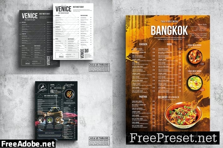 Poster Food Menu A3 & US Tabloid Bundle ENK6WSN