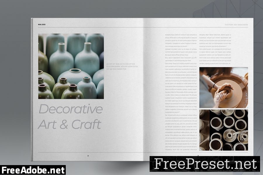 Pottery Art Brochure Template PTC8ERA