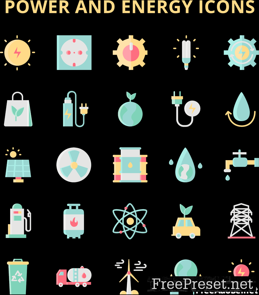 Power and Energy Icons Set FAWQ3CJ