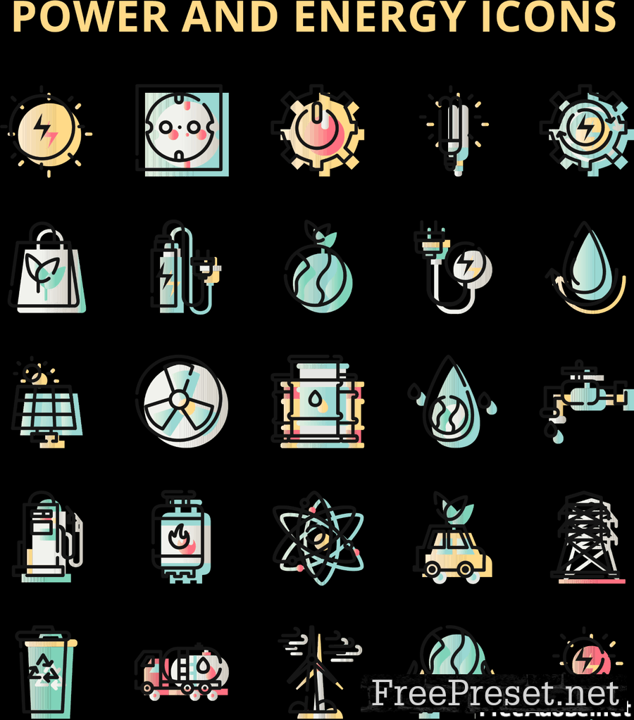 Power and Energy Icons Set FAWQ3CJ