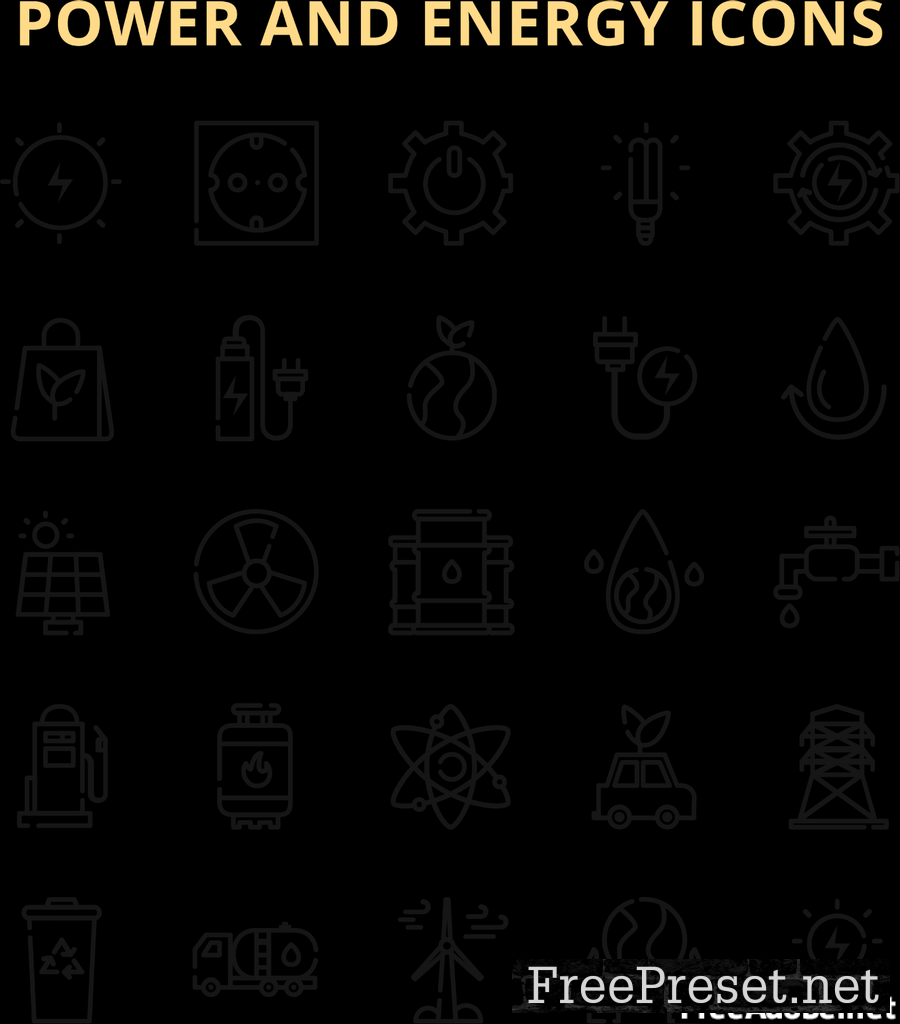 Power and Energy Icons Set FAWQ3CJ