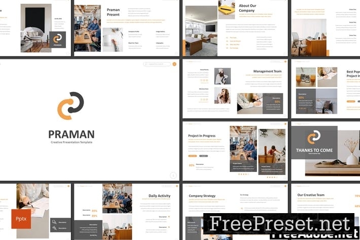 Praman - Creative Powerpoint Template 65YDBQA