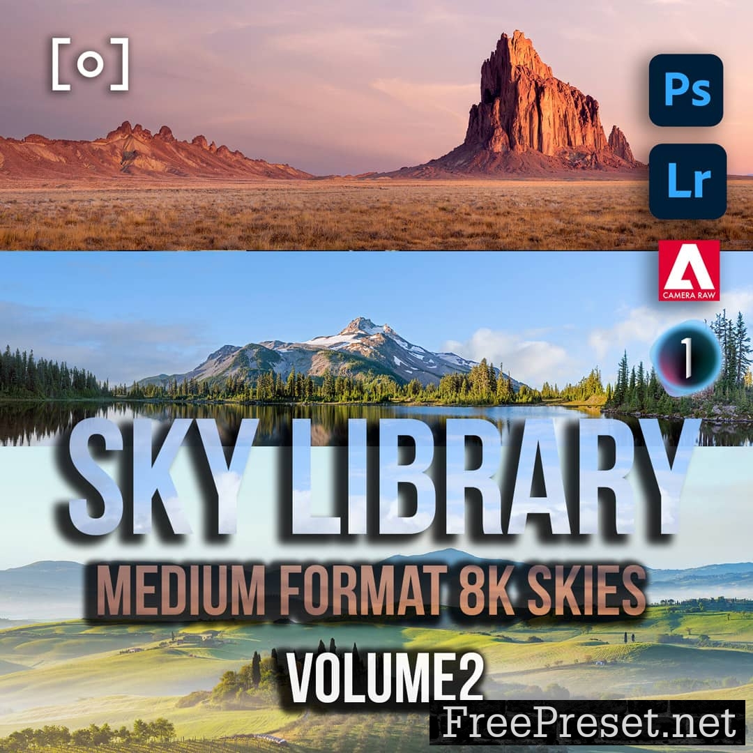 PRO EDU - Medium Format 8K Sky Replacement Stock Library Volume II