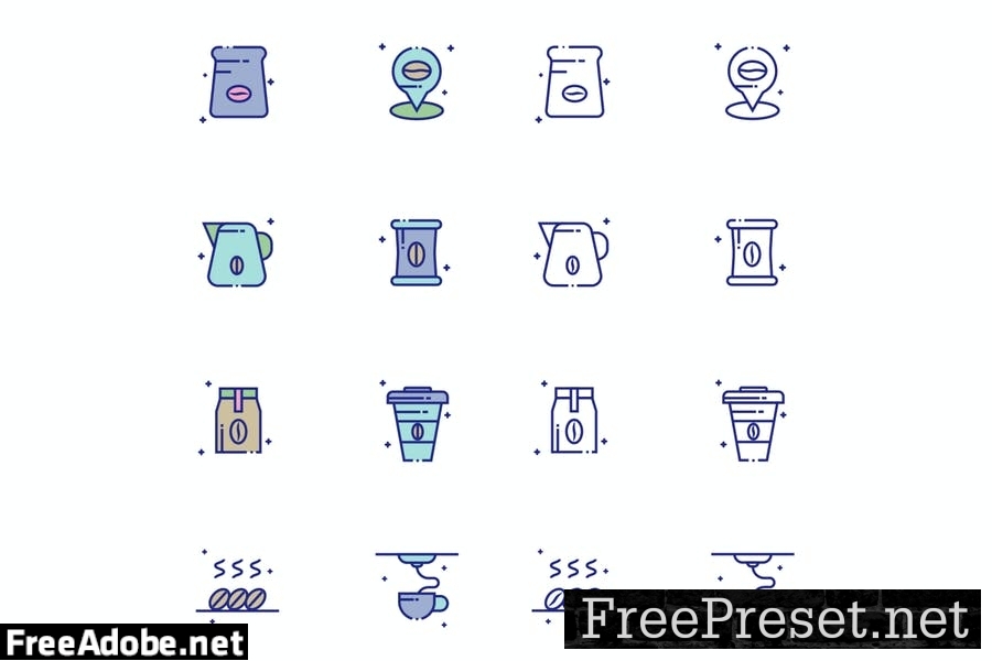 Production Coffee Icon Pack G58KFGP