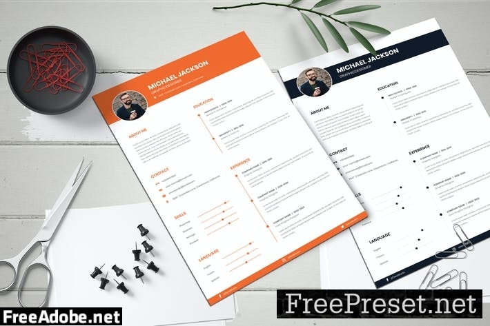 Professional CV Resume Template 8H3KDJ9