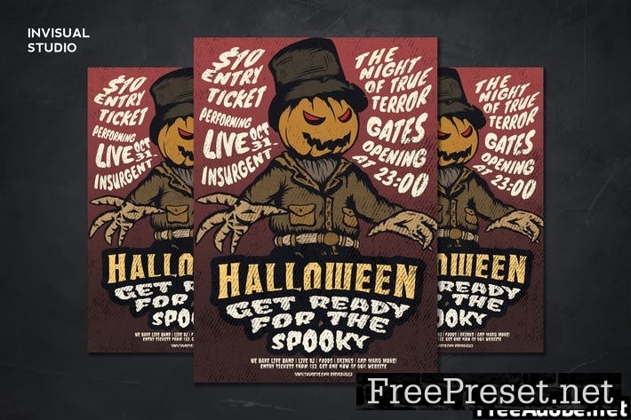 Pumpkin Halloween - Flyer Template QFA34YX