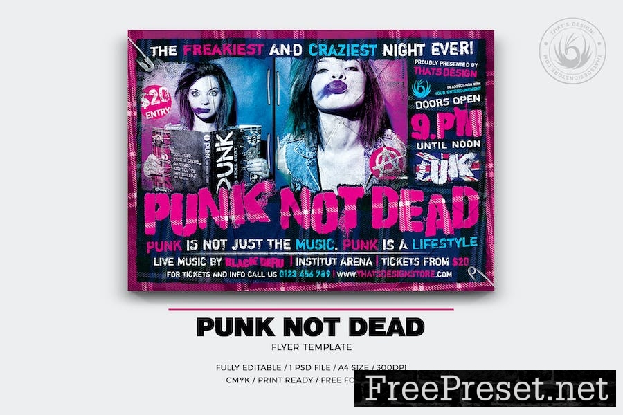 Punk Not Dead Flyer Template 5TPAURJ