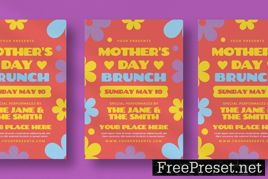 Purple Mother Day Brunch Flyer DT6KWNL