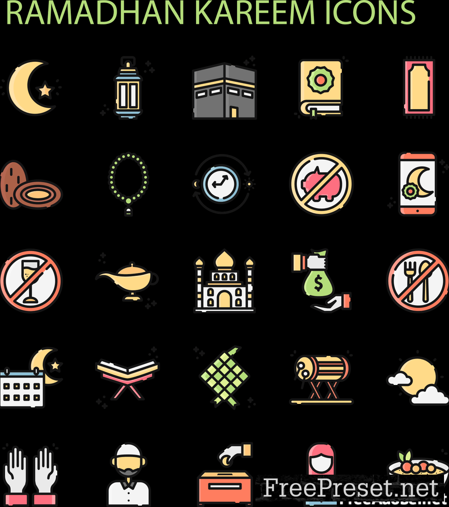 Ramadhan Kareem Icon Set 5ZXASFN