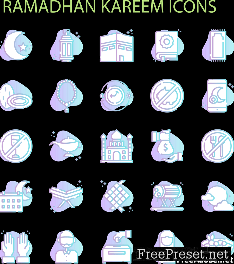 Ramadhan Kareem Icon Set 5ZXASFN