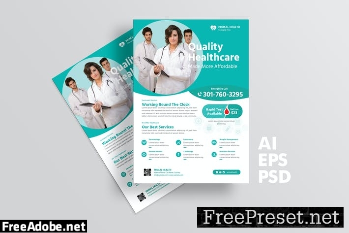 Rapid Test Medical Flyer Design with Blue Color P6CUN4K