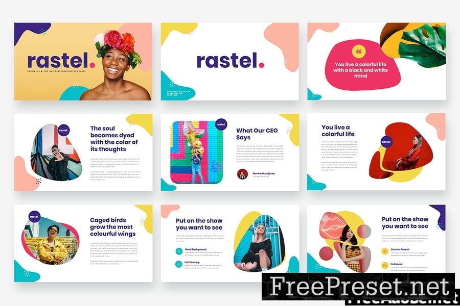 RASTEL - Colorful & Pop Art Powerpoint Template