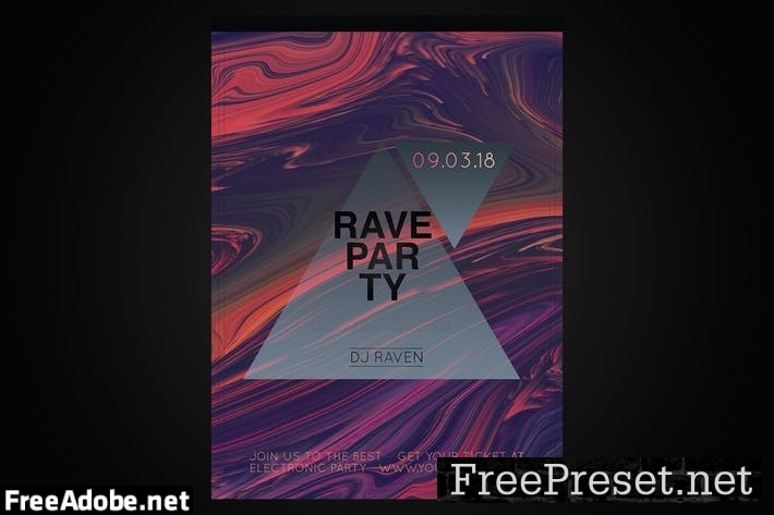 Rave Party Flyer Poster CZT2W3