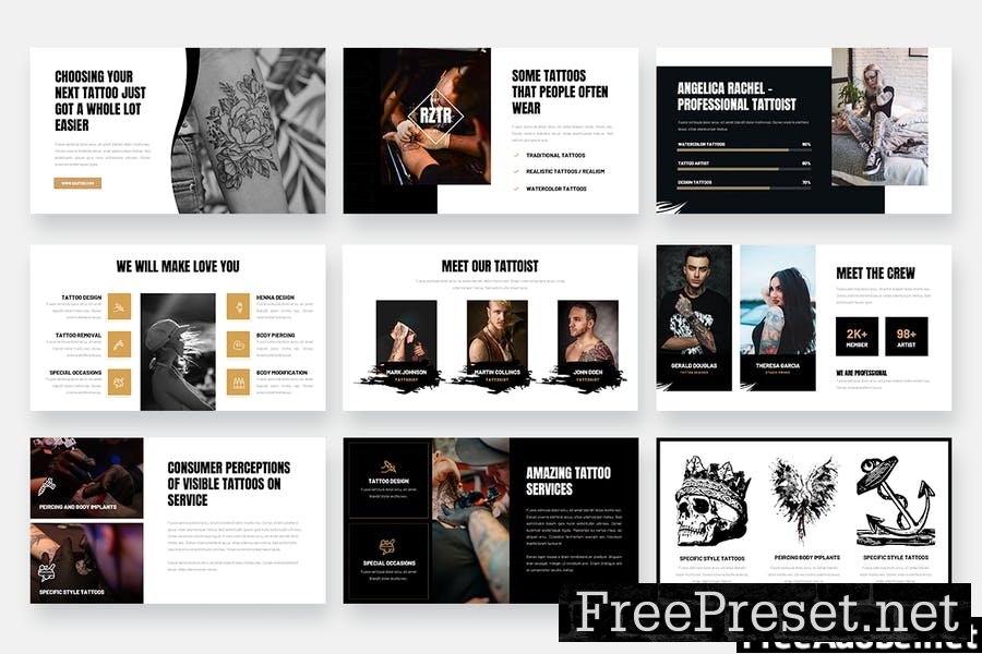 RAZTER - Tattoo Studio Powerpoint Template 8EQXYHR