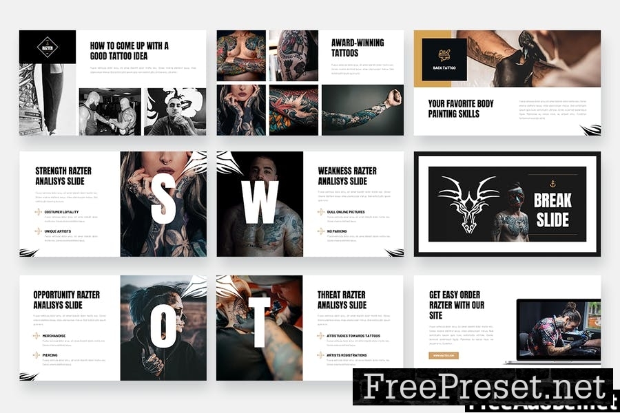 RAZTER - Tattoo Studio Powerpoint Template 8EQXYHR