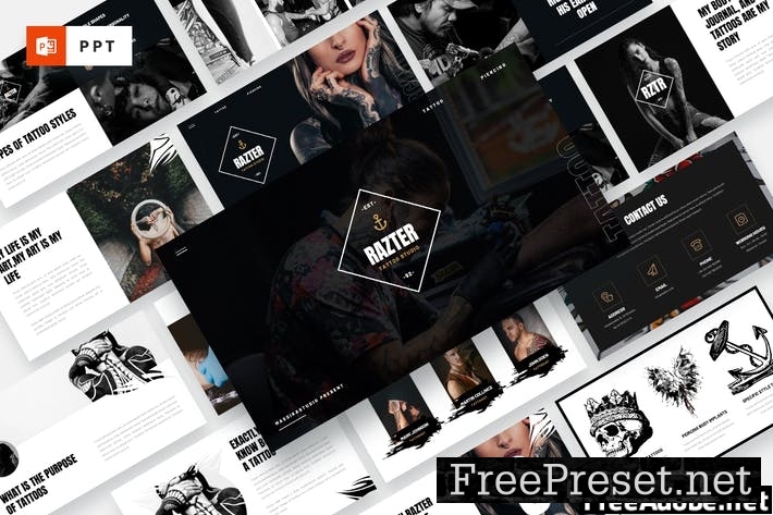 RAZTER - Tattoo Studio Powerpoint Template 8EQXYHR