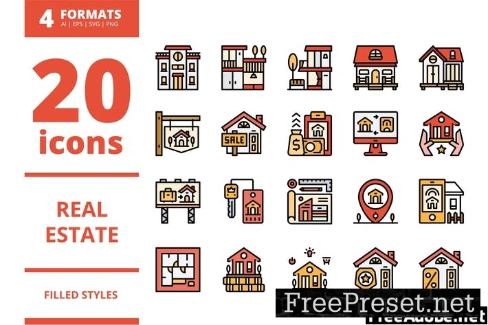 Real Estate Filled icons packs L5EQ2PV