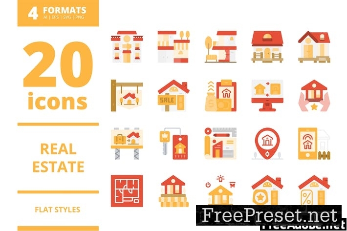 Real Estate Flat icons packs ZGP8V5T