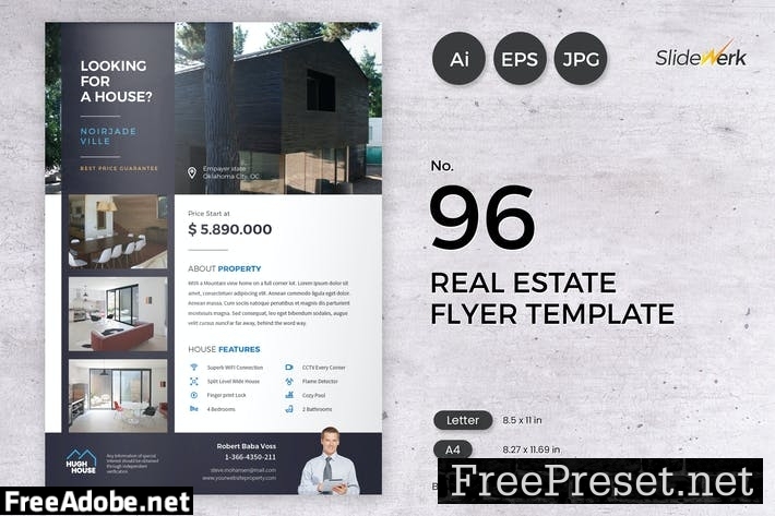 Real Estate Flyer Template 96 - Slidewerk W9PZ527