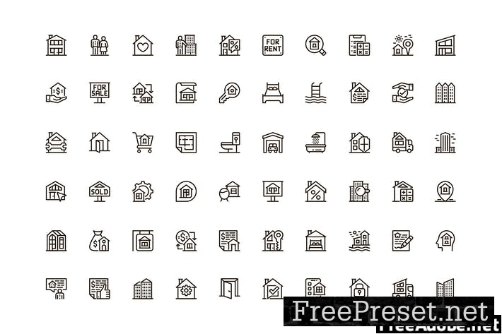 Real Estate Unique Web Line Icons Pack WDMRVK9