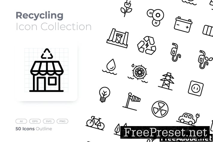 Recycling Outline Icon K3VCLCN