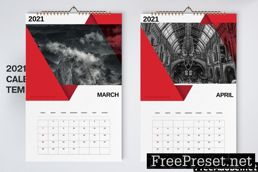 Red Calendar 2021 Template