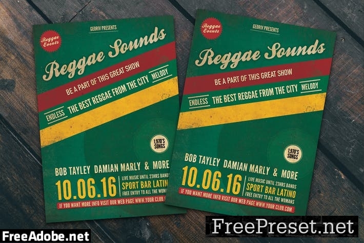 Reggae Sounds Flyer Poster SY3YUP