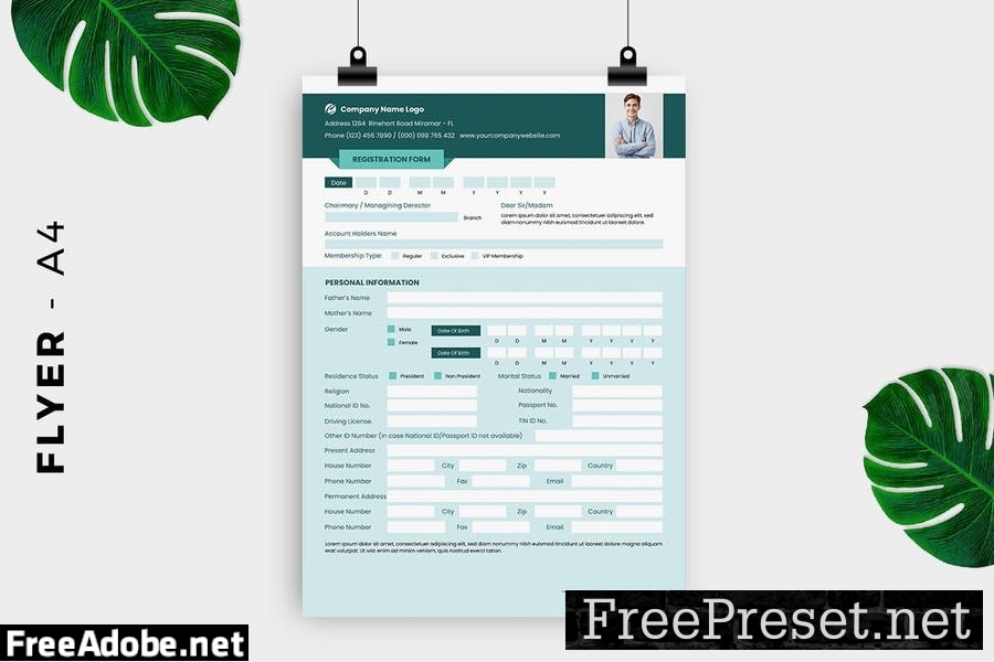 Registration Form Flyer Design