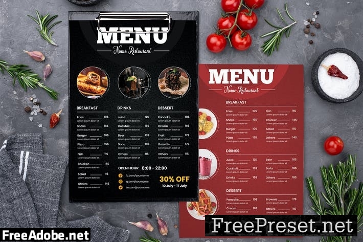 Restaurant Fast Food - Menu Template L8WPY2K