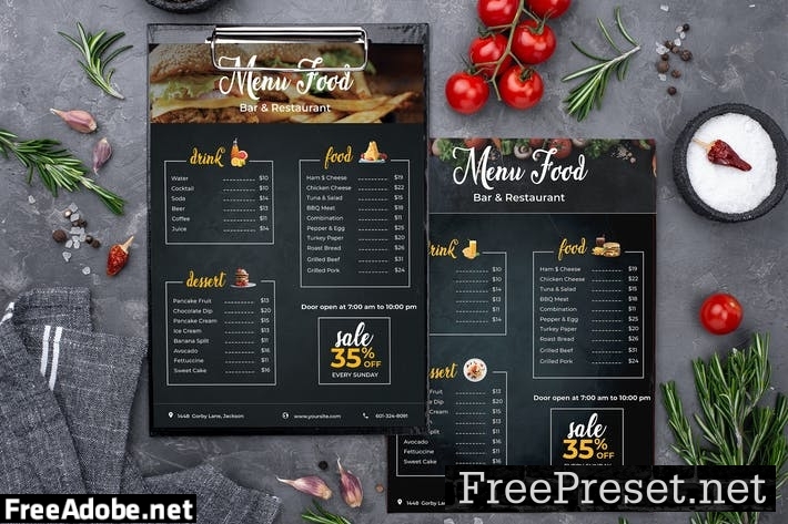 Restaurant/ Fast Food - Menu Template QEA6UXW