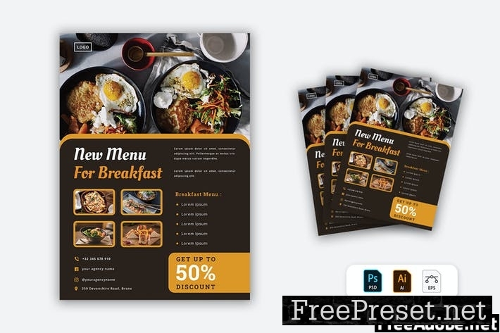 Restaurant Flyer 6P6WQUK