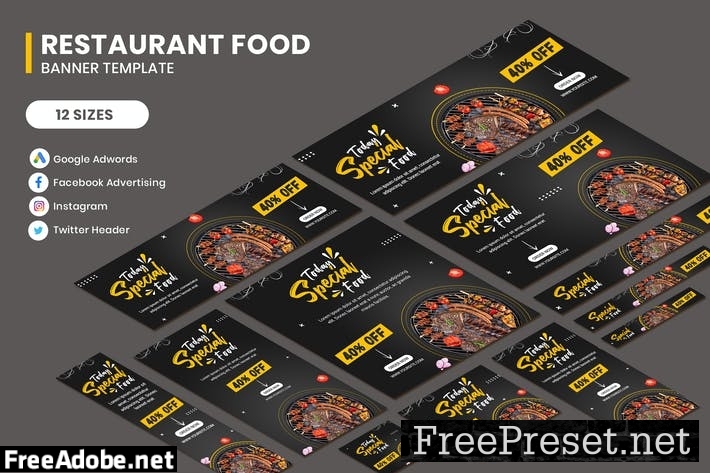 Restaurant Food Google Adwords Template ZQLBWDD