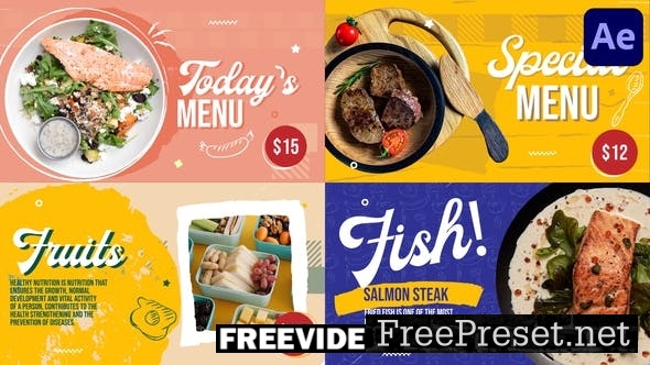 restaurant dishes after effects template free download