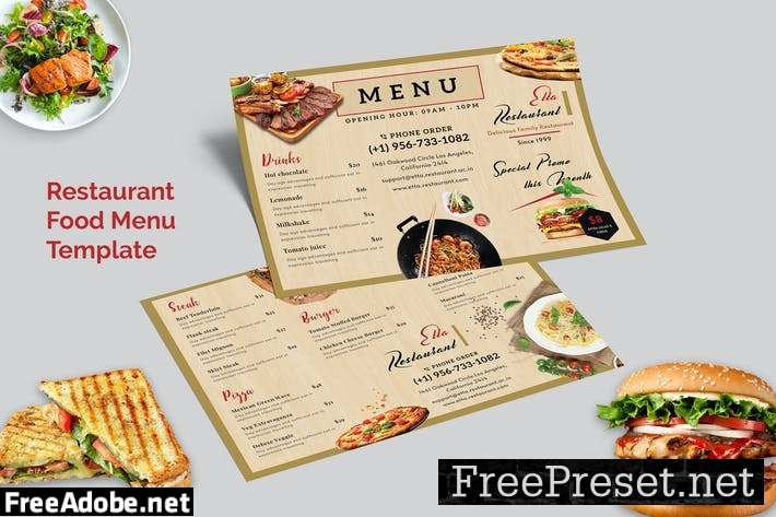 Restaurant Food Menu (Horizontal) HTZ632W