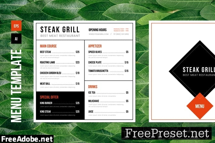 Restaurant Food Menu Template – 01 SLERCUL