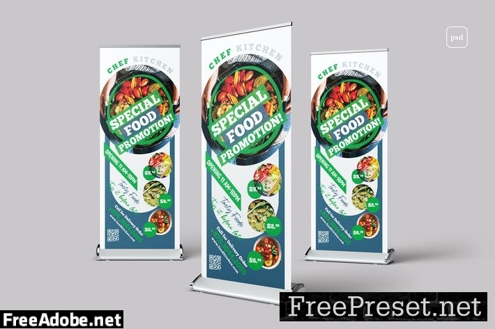 Restaurant Food Rollup Banner ZJBPWG8