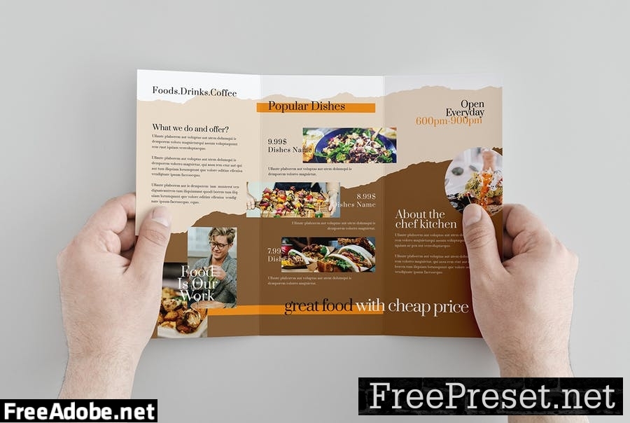 Restaurant Food Trifold Brochure BRL8C93