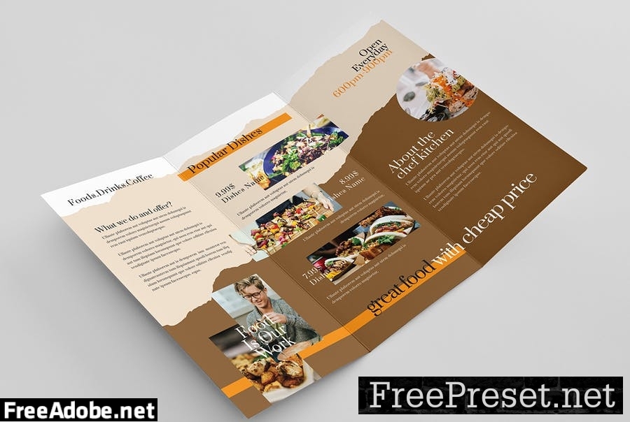 Restaurant Food Trifold Brochure BRL8C93