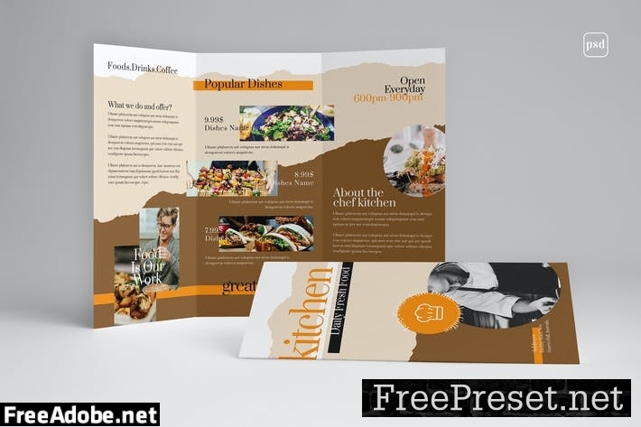 Restaurant Food Trifold Brochure BRL8C93