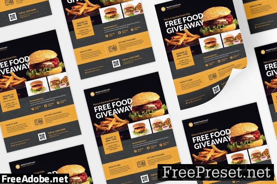 Restaurant Free Giveaway Promotion Flyer Design 5QA8VAL