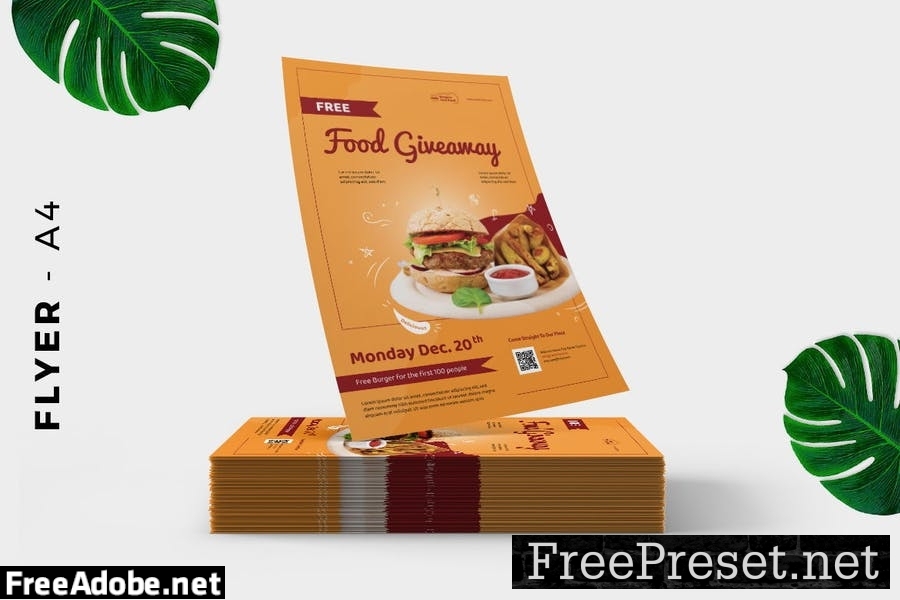 Restaurant Free Giveaway Promotion Flyer Design AVSSCTF