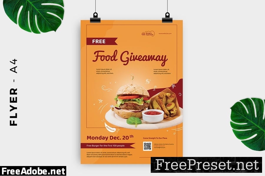 Restaurant Free Giveaway Promotion Flyer Design AVSSCTF