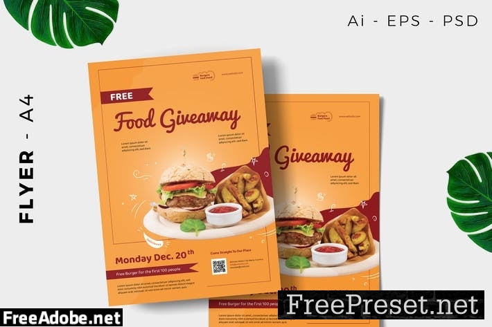 Restaurant Free Giveaway Promotion Flyer Design AVSSCTF