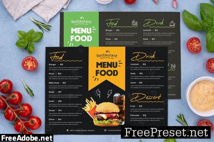 Restaurant Menu Food PRGTZ45