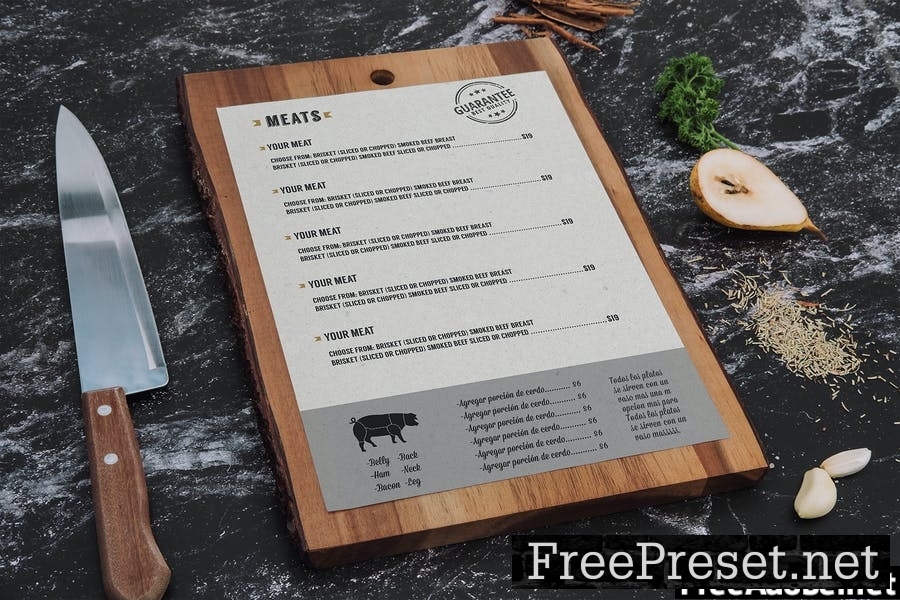 Restaurant Menu Mockup