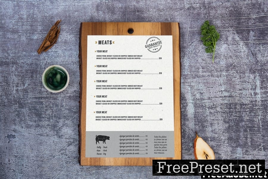 Restaurant Menu Mockup