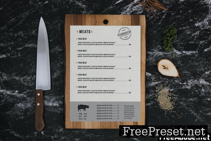 Restaurant Menu Mockup NZHE98G